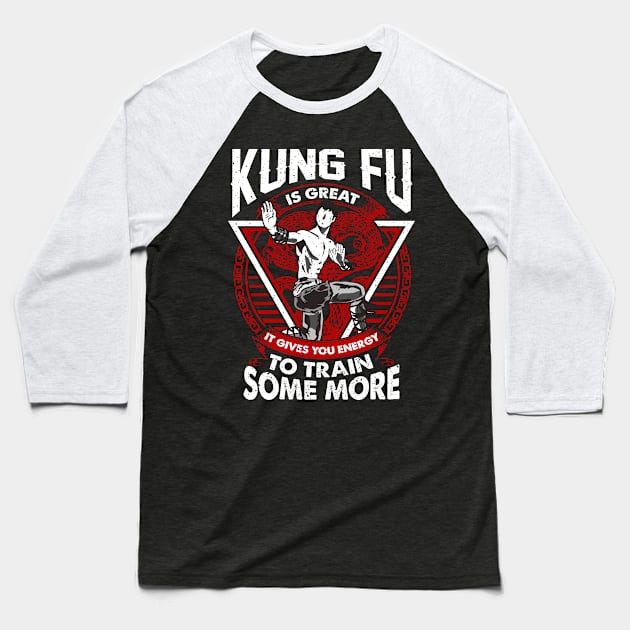 Kung Fu Fighting Energy Training Baseball T-Shirt by PixelArt